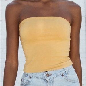 BRANDY MELVILLE mustard yellow tube top NEVER WORN accepting any offers!!